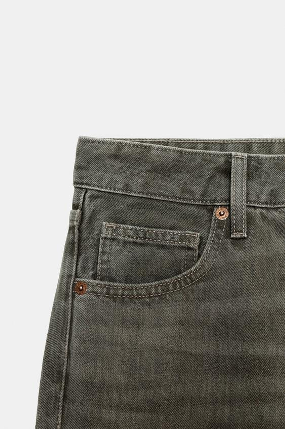 ZARA ДЖИНСЫ TRF WIDE-LEG С НИЗКОЙ ПОСАДКОЙ, СВЕТЛЫЙ ХАКИ