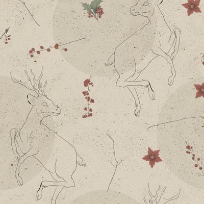 Зимние олени контур