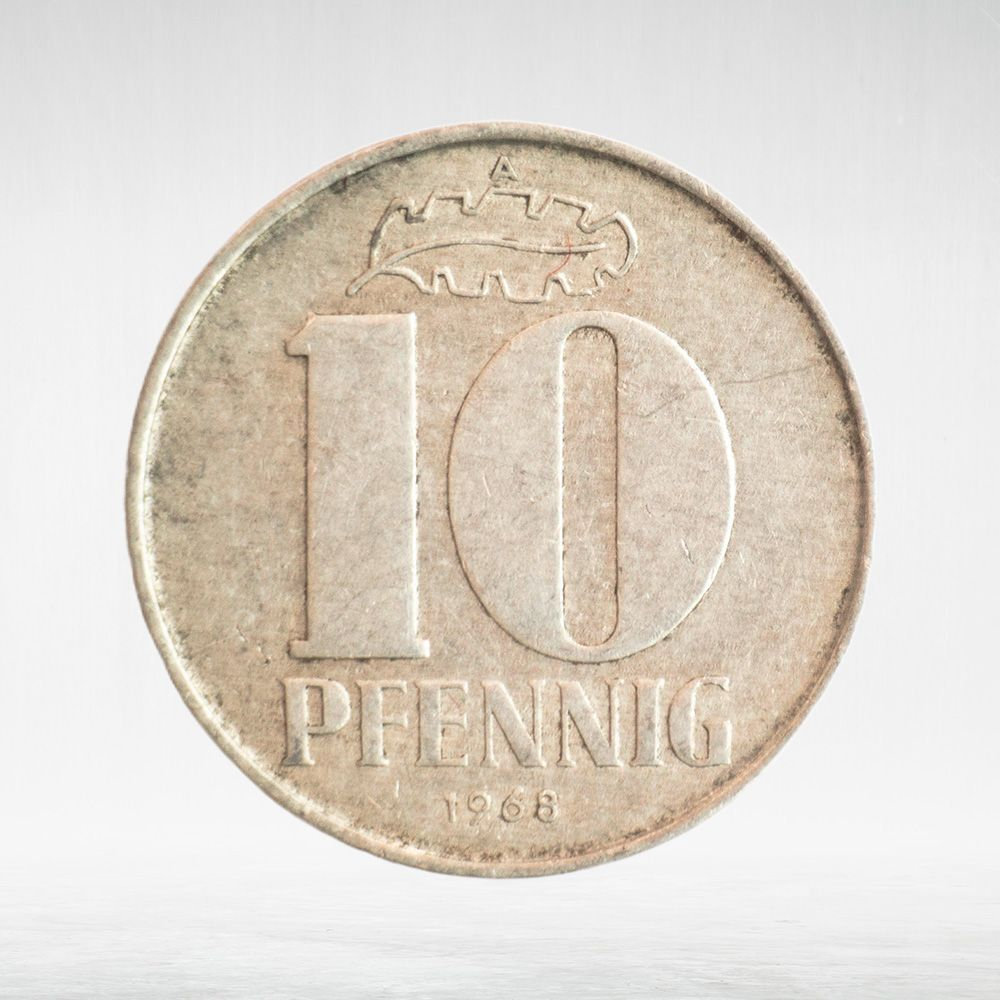 Germany, 10 Pfennigs, 1968, (Berlin Mint - "A"), VF