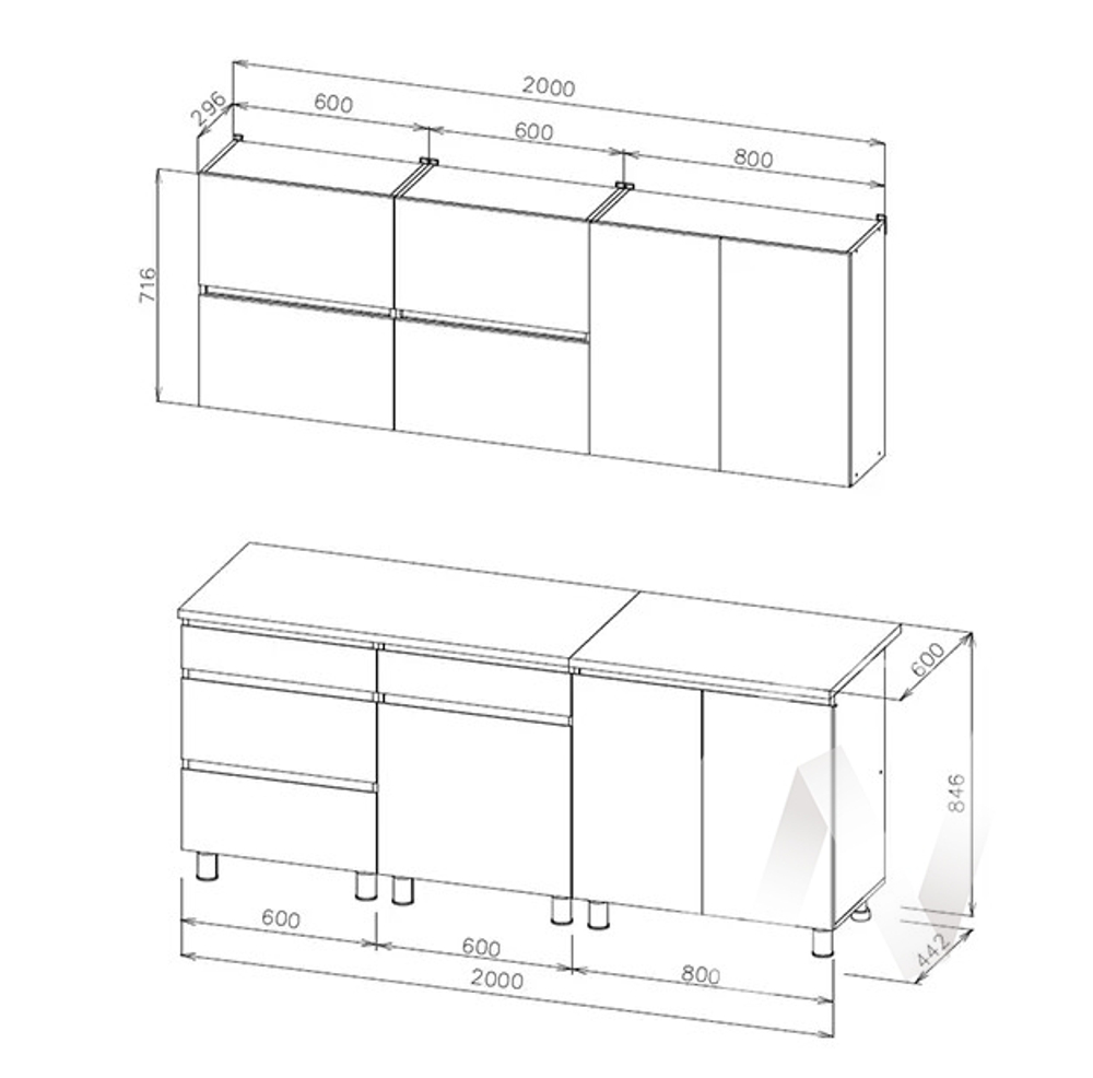 Кухонный гарнитур Флорида 2000