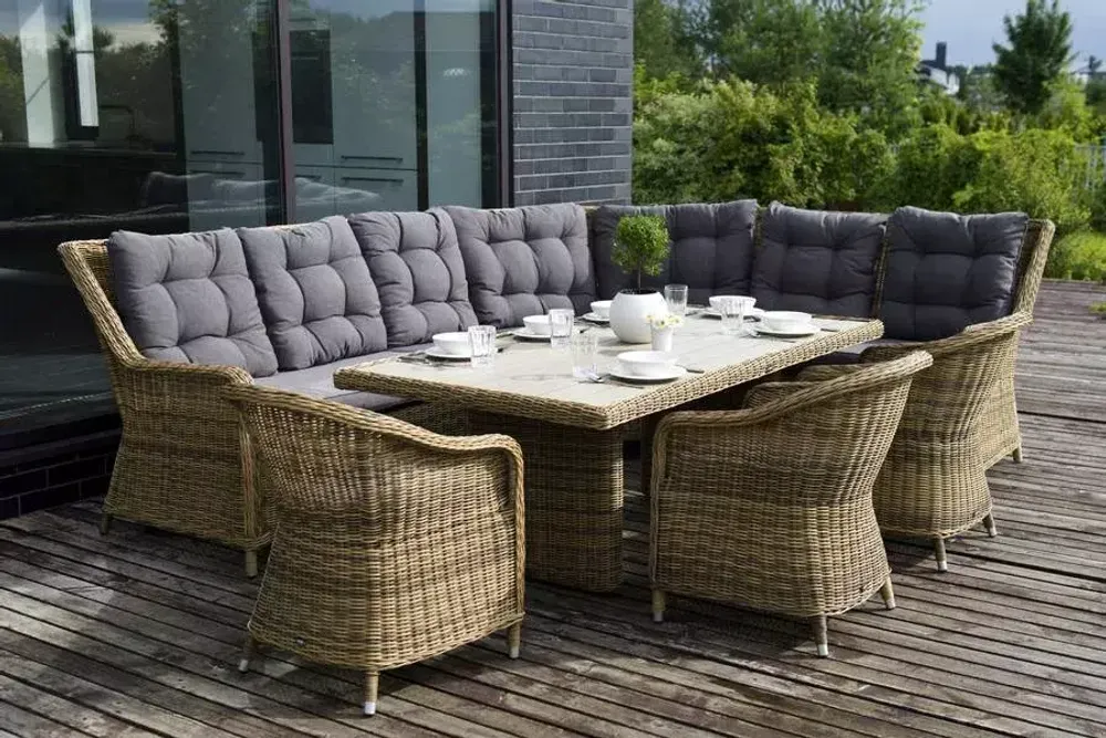 "Бергамо" модульный диван из ротанга, цвет соломенный