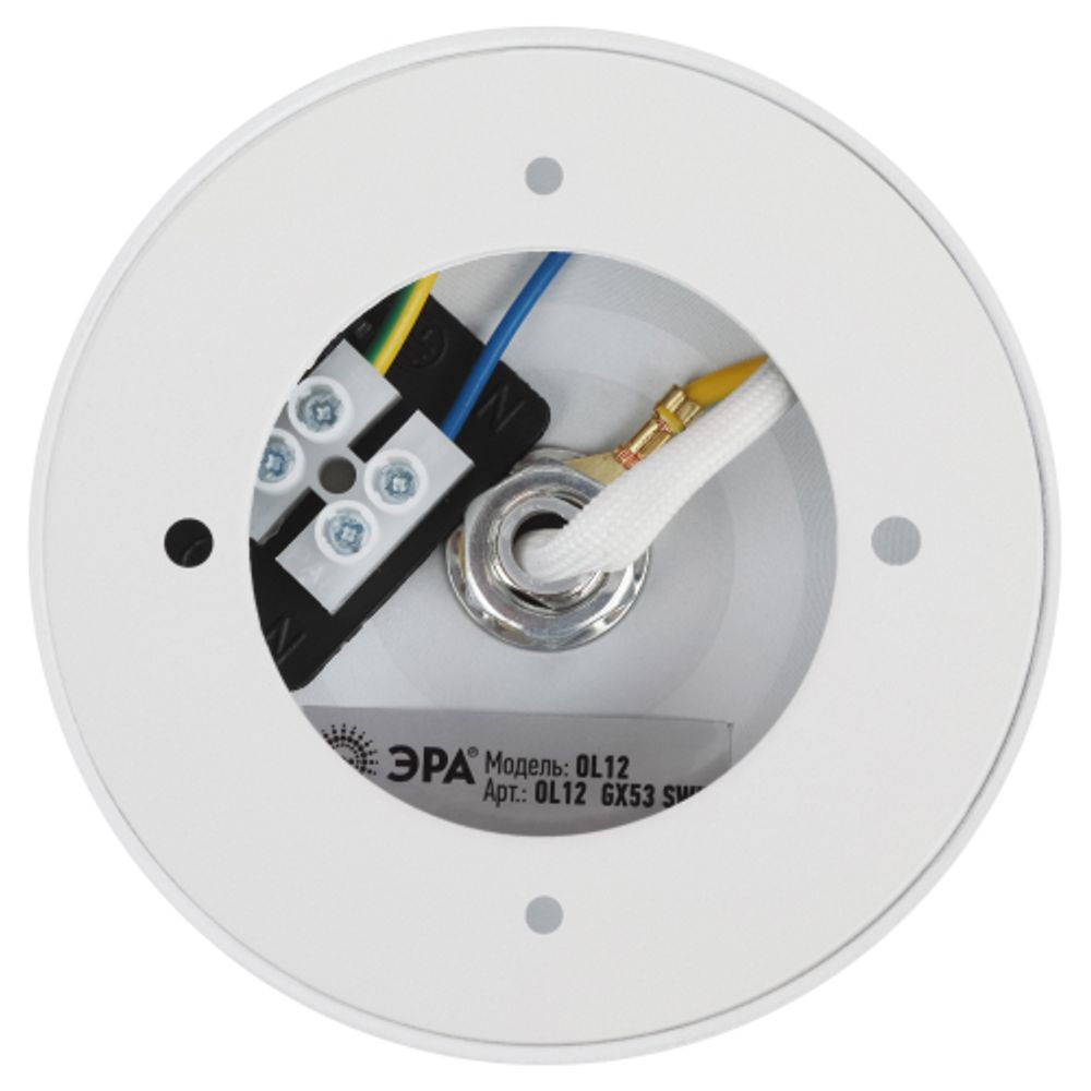 OL12 GX53 SWH Подсветка ЭРА Накладной под лампу Gx53, алюминий, цвет белый | Накладные светильники