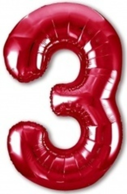 Р Цифра 3 Slim Красный (40''/102 см)