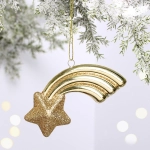 Ёлочная игрушка «Звезда желаний» 11*5*1,5 см, шампань
