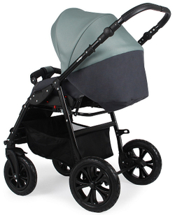 Детская коляска Indigo Charlotte Sity 3 в 1 с автокреслом Avionaut Cosmo Cs 02 т.серый+шалфей