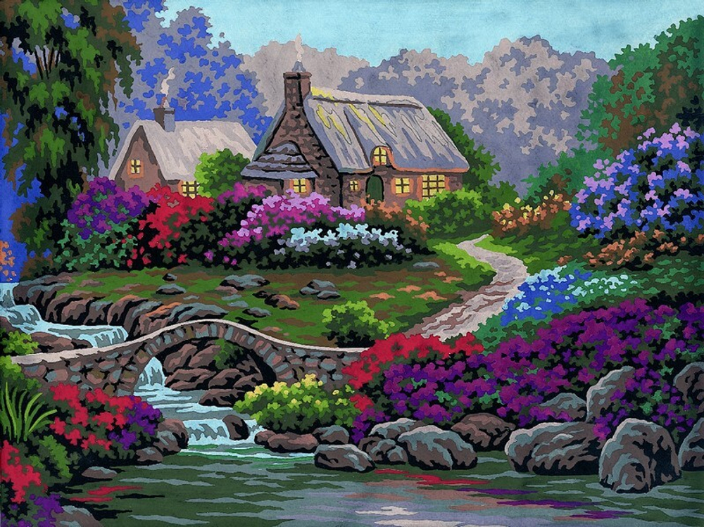 "Деревенька"-10382 канва с рисунком