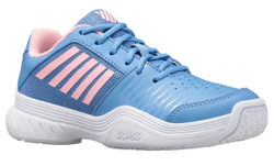 детские Кроссовки теннисные K-Swiss Court Express Omni - silver lake blue/white/orchid pink