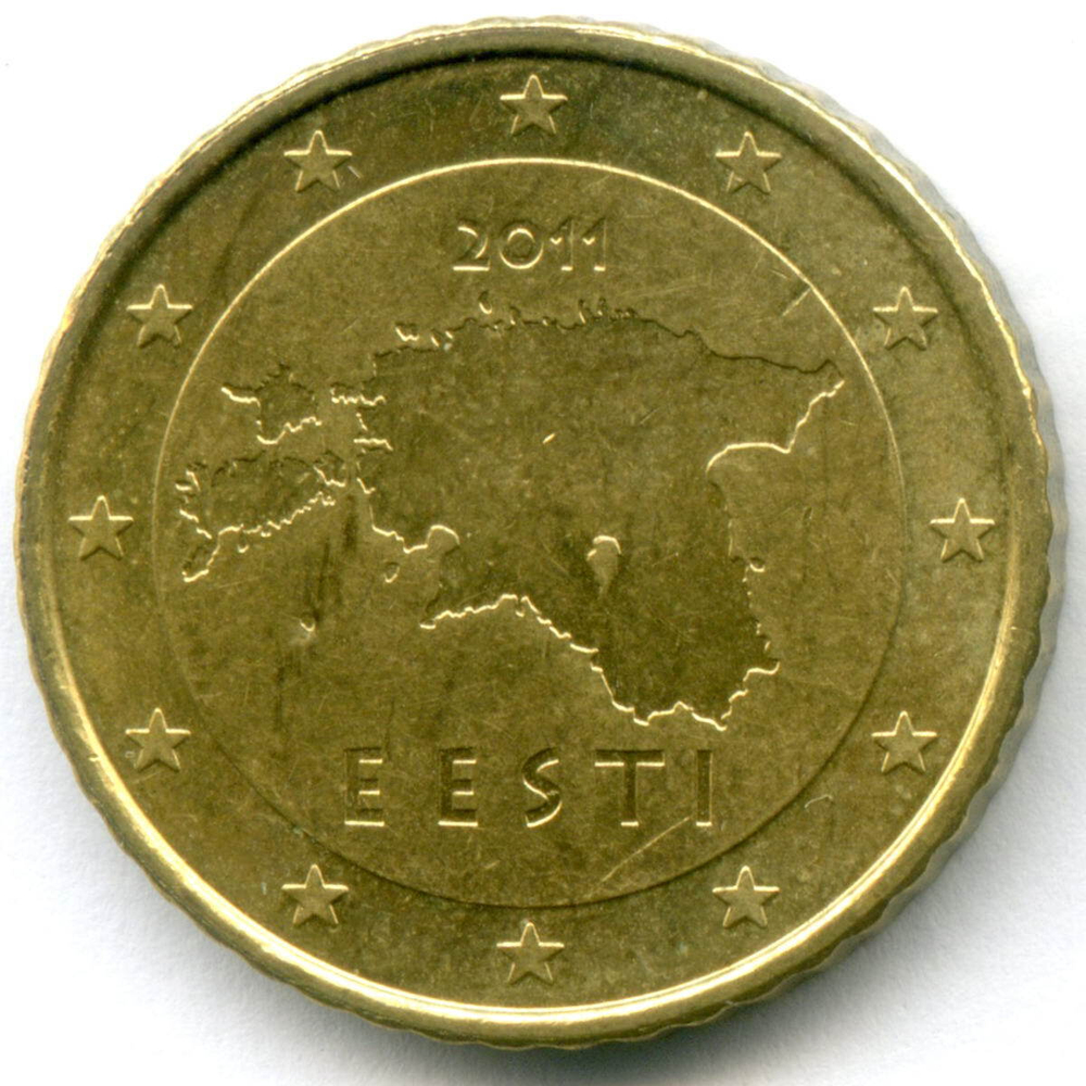 50 евроцентов 2011 год. Эстония. Регулярный выпуск. Нордик AUNC