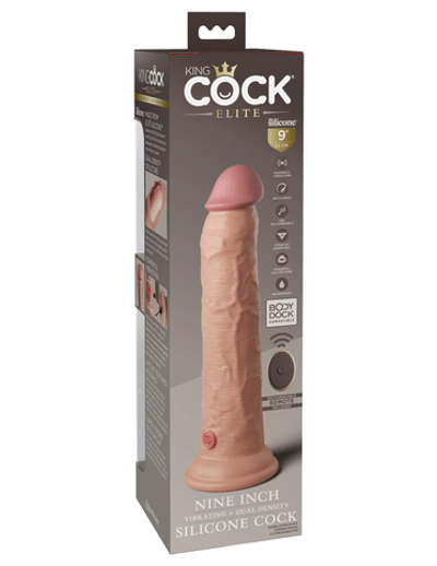 Вибратор KC Elite 9" Vibrating Silicone Dong - Light Pipedream 577921PD