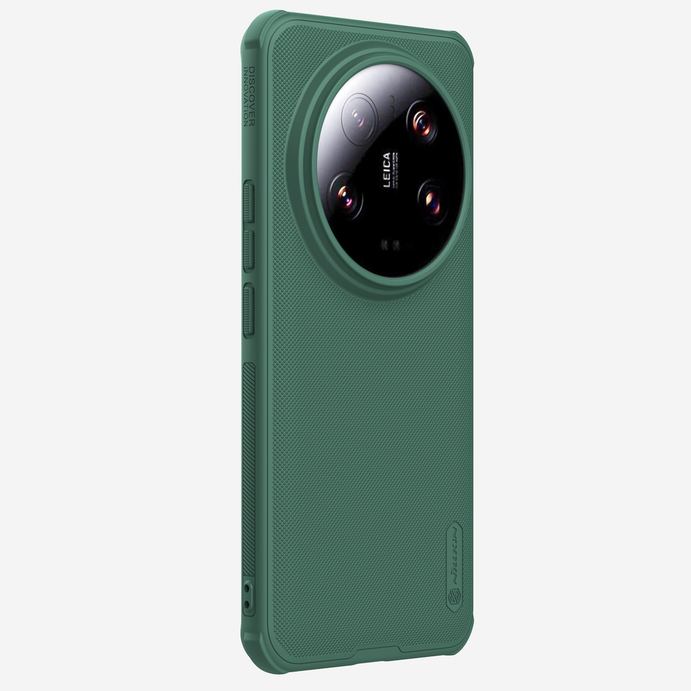 Усиленный двухкомпонентный чехол зеленого цвета (Deep Green) от Nillkin для Xiaomi 14 Ultra, серия Super Frosted Shield Pro