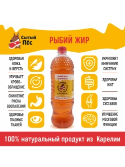 Рыбий жир Сытый Пёс форель 100 мл + сельдь 100 мл