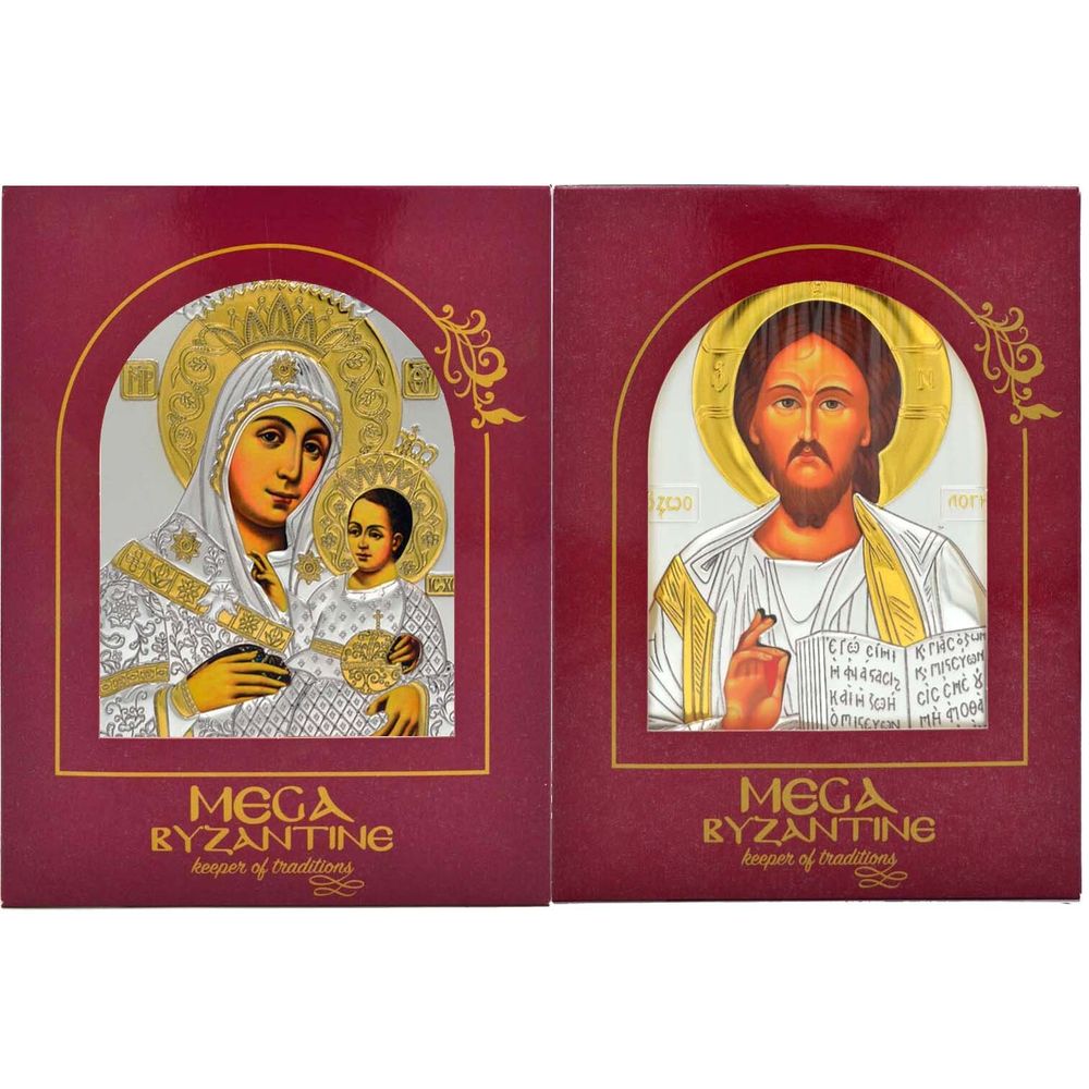 Венчальные иконы: Спаситель и Вифлеемская Божия Матерь.