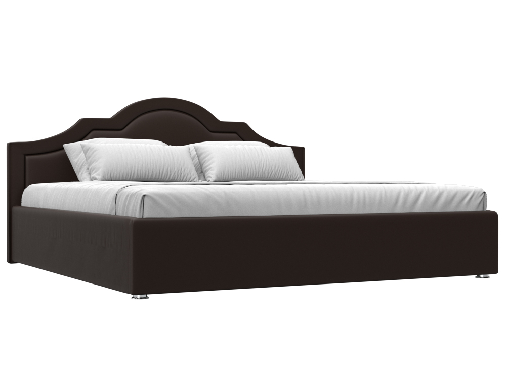 Кровать интерьерная Афина 200, Коричневый, Экокожа, 108338