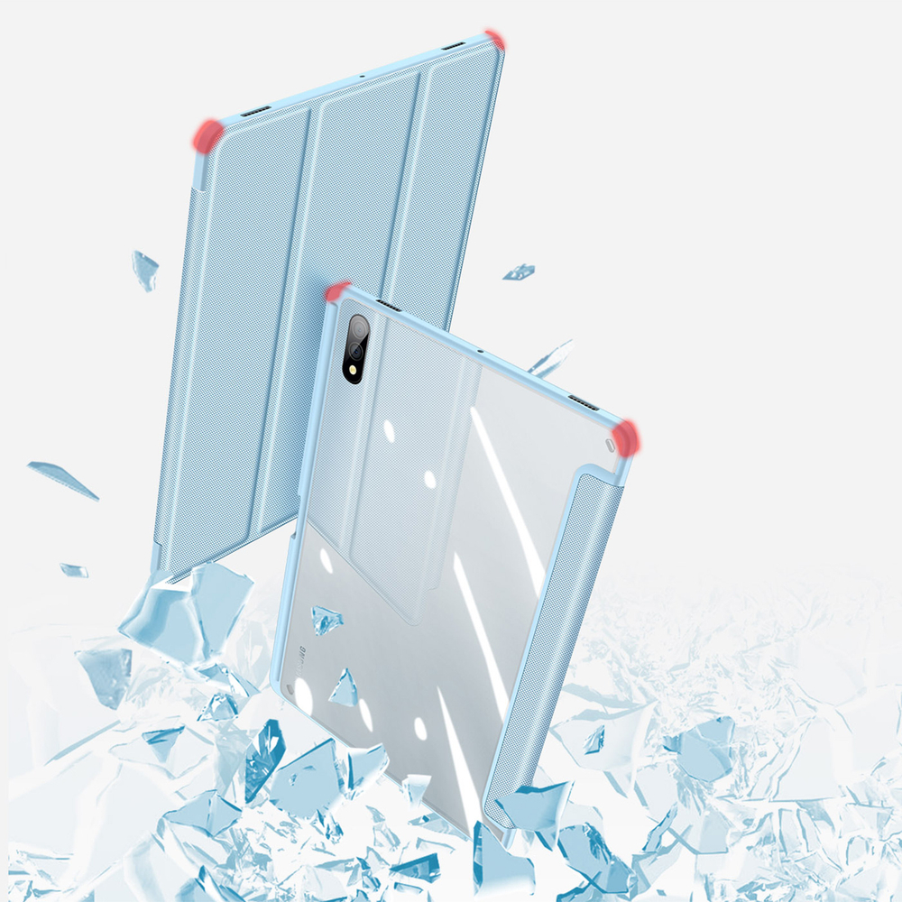 Чехол книжка синего цвета от Dux Ducis для Samsung Tab S10 Plus, S9 Plus и S9 FE Plus, серия Toby Series Case, с функцией пробуждения и сна