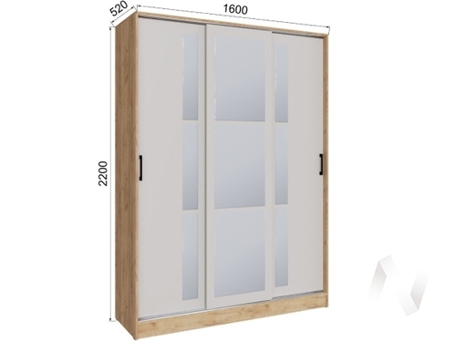 Шкаф-купе Стиль-2 1600 (дуб крафт золотой/кашемир)