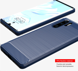 Чехол для Huawei P30 Pro цвет Blue (синий), серия Carbon от Caseport