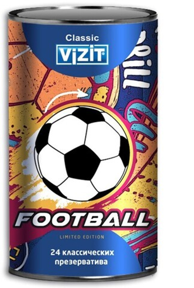 Презервативы классические Classic Vizit Football в дизайнерской упаковке (24 шт.)