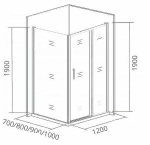 Душевой уголок Good Door Cofe WTW+SP 120х80 стекло прозрачное/профиль черный
