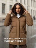 Куртка весенняя удлиненная с капюшоном