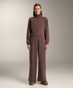 OYSHO Широкие брюки с начесом и модалом, коричневый