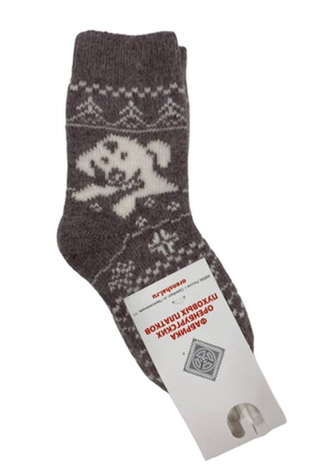 Теплые пуховые носки Н427-13 коричневый