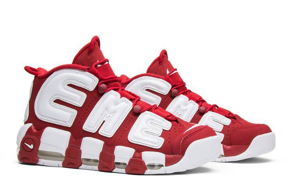 Кроссовки Supreme X Nike Air More Uptempo Red