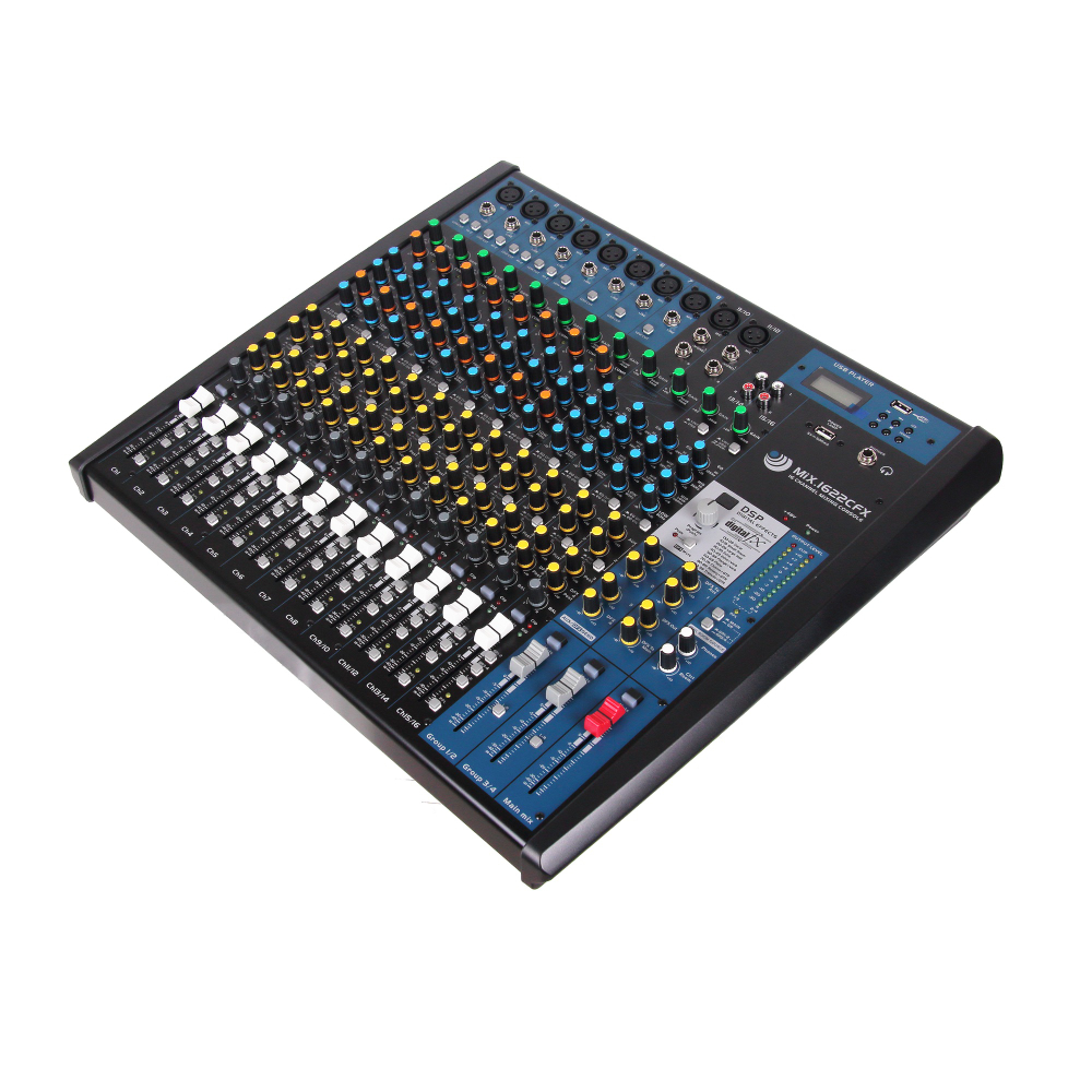 INVOTONE MiX .1622CFX - микшерный пульт, 12 микрофонных входов, 4стерео входа, FX процессор, MP3 пле