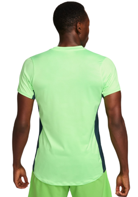 Мужская теннисная футболка Nike Court Dri-Fit Advantage Printed Tennis Top - lime blast/deep jungle/black