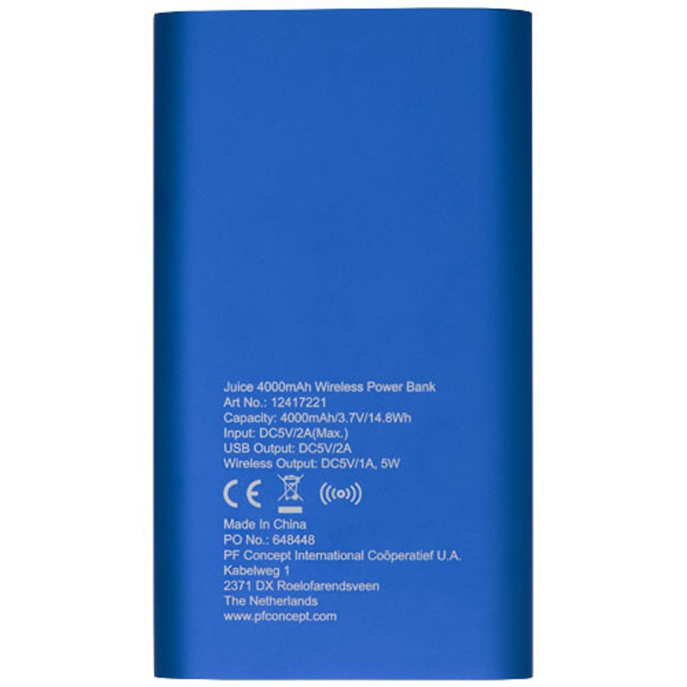 Беспроводное портативное зарядное устройство емкостью 4000 мАч Juice