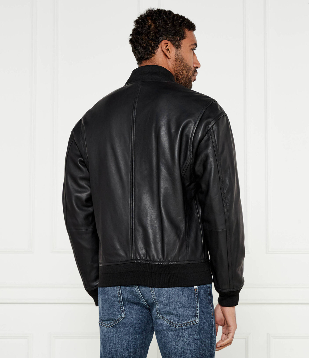 Кожаная куртка Juge BOSS ORANGE - черный(50522223)