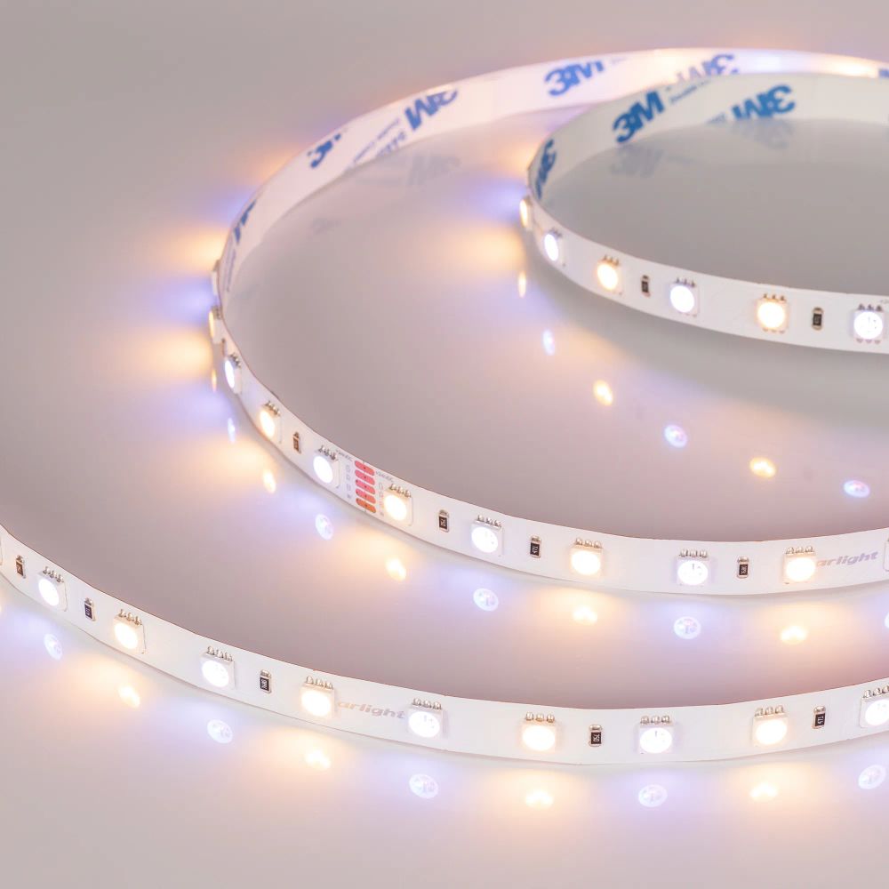 Светодиодная лента RT-B60-10mm 24V RGBW-Warm (14.4 W/m, IP20, 5060, 5m) (Arlight, Открытый) 018327(2)