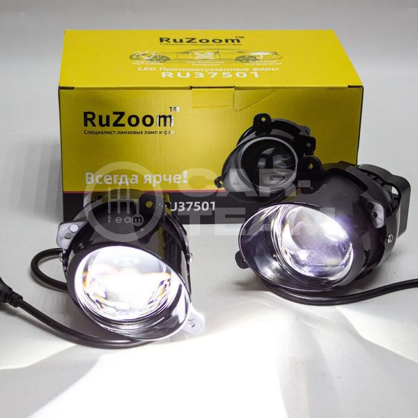Противотуманные фары (ПТФ) Лада Гранта, Калина 1-2, Ларгус "RuZoom" лазерные с Bi-LED модулем  (арт. RU37501)