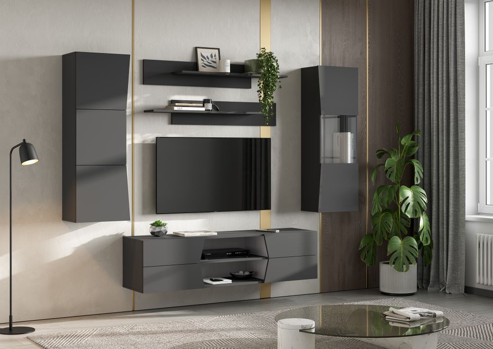 Оникс-11 тумба навесная Графит/анкор белый