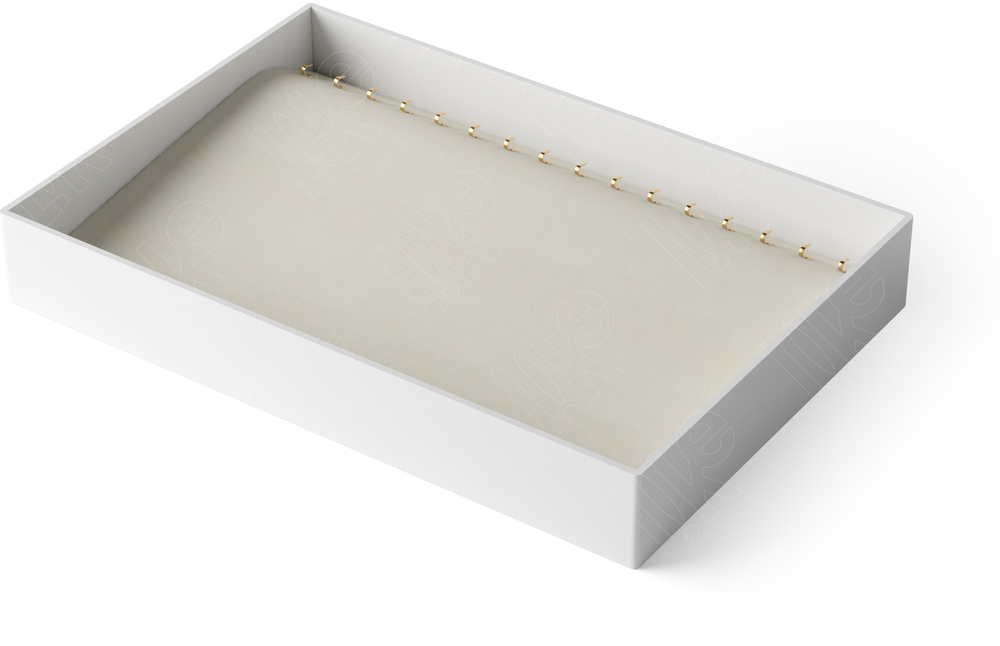 Планшет акриловый/для цепей/браслетов/16 крючков/вкладыш невынимаемый из кожи/315*213*35 мм.