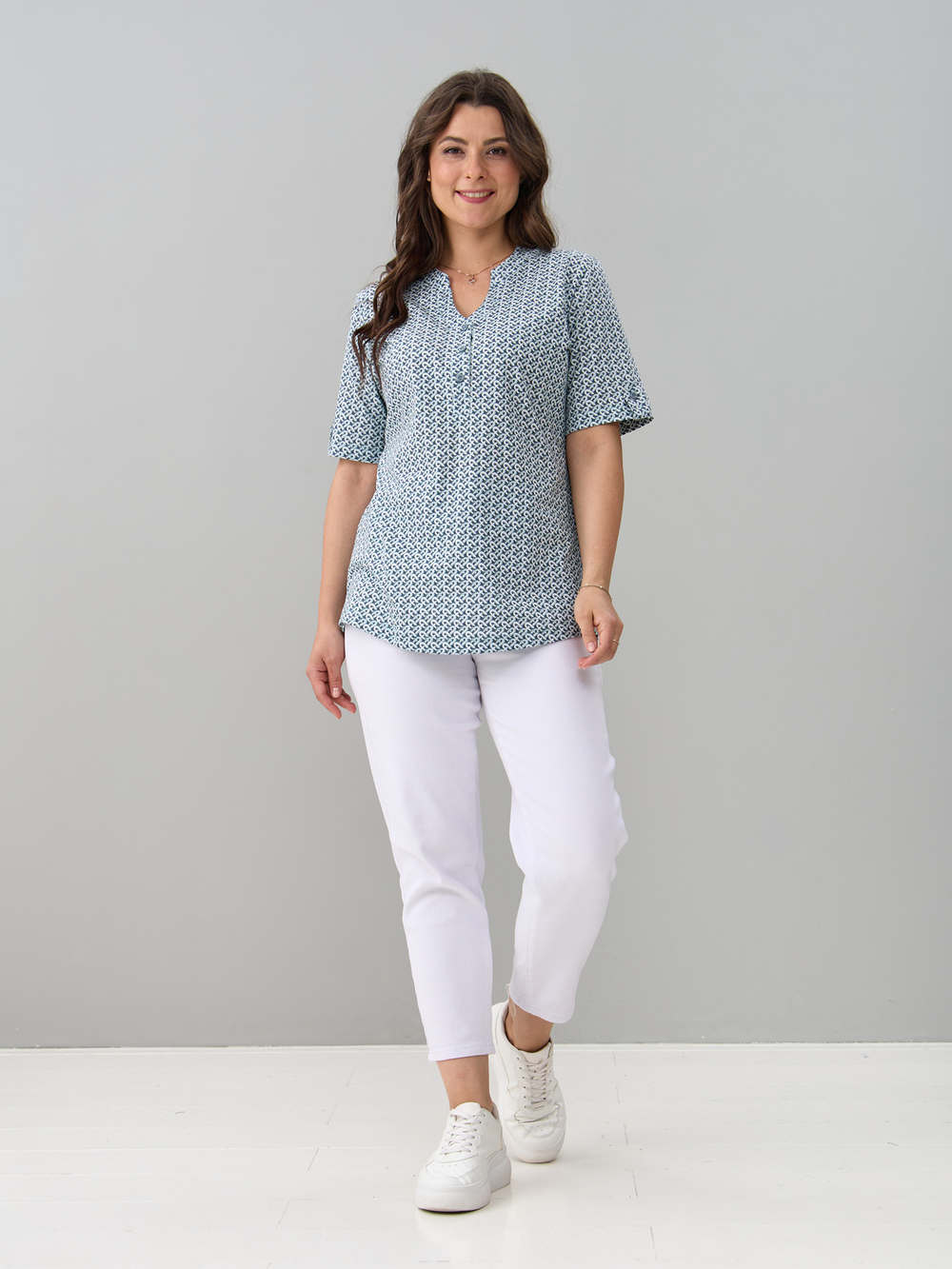 Блузка БЛ-122/фурла-голубойджинс