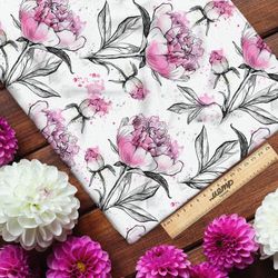 Ткань флис живописные цветы