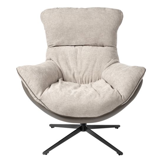 Кресло HUG светло-серый, экокожа, шенилл