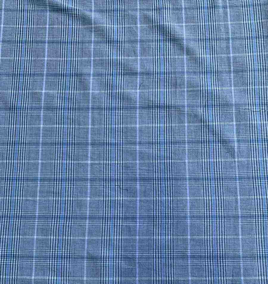 Коттон сорочка, принт клетка голубая EMMA BST3467 (#985)