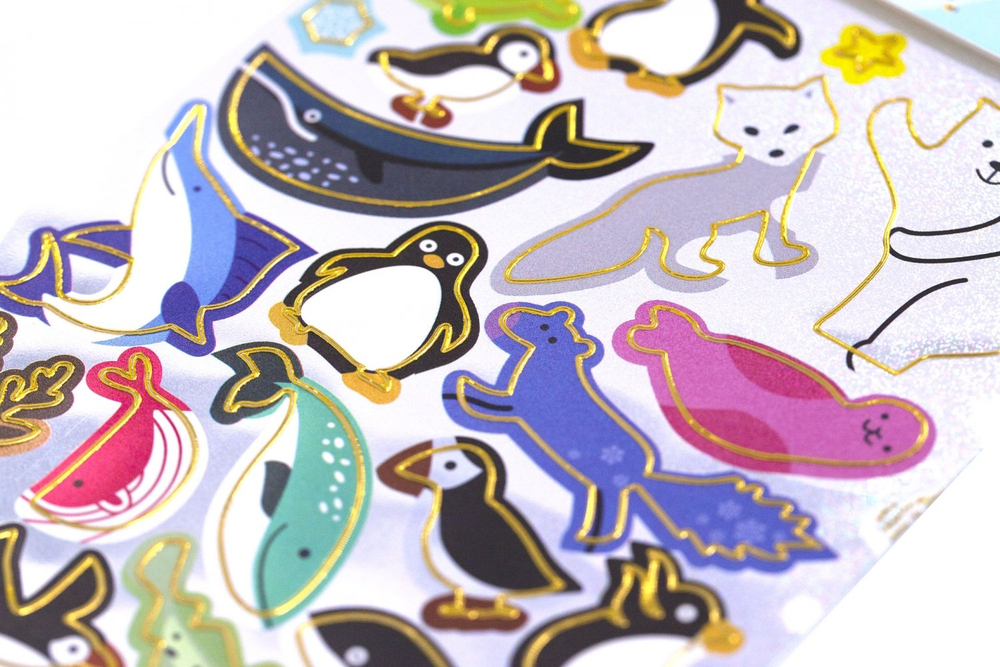 Наклейки детские Alingar, 10 см х 22,5 см, "Животные 3D" ассорти, ПВХ, голография, пакет с европодвесом