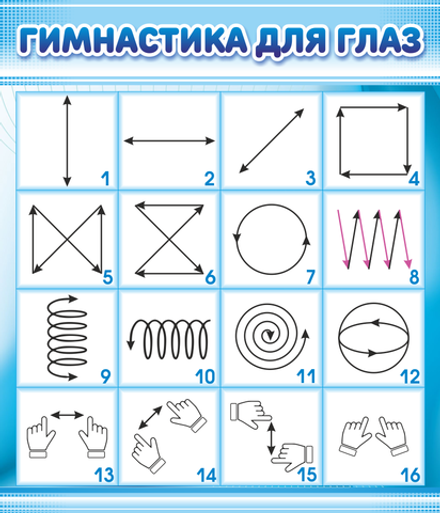 Стенд "Гимнастика для глаз" 0.6Х0.7
