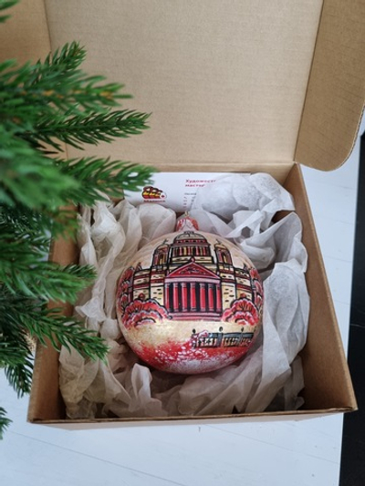 Шар стеклянный "Исакиевский собор",  ручная роспись