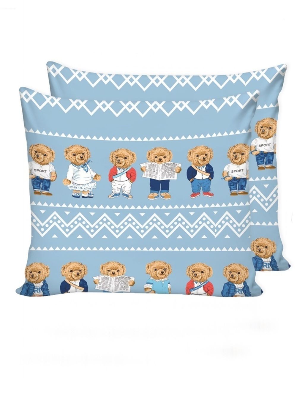 Наволочка комплект 2шт Сказка "Мишки" 70х70 см, перкаль