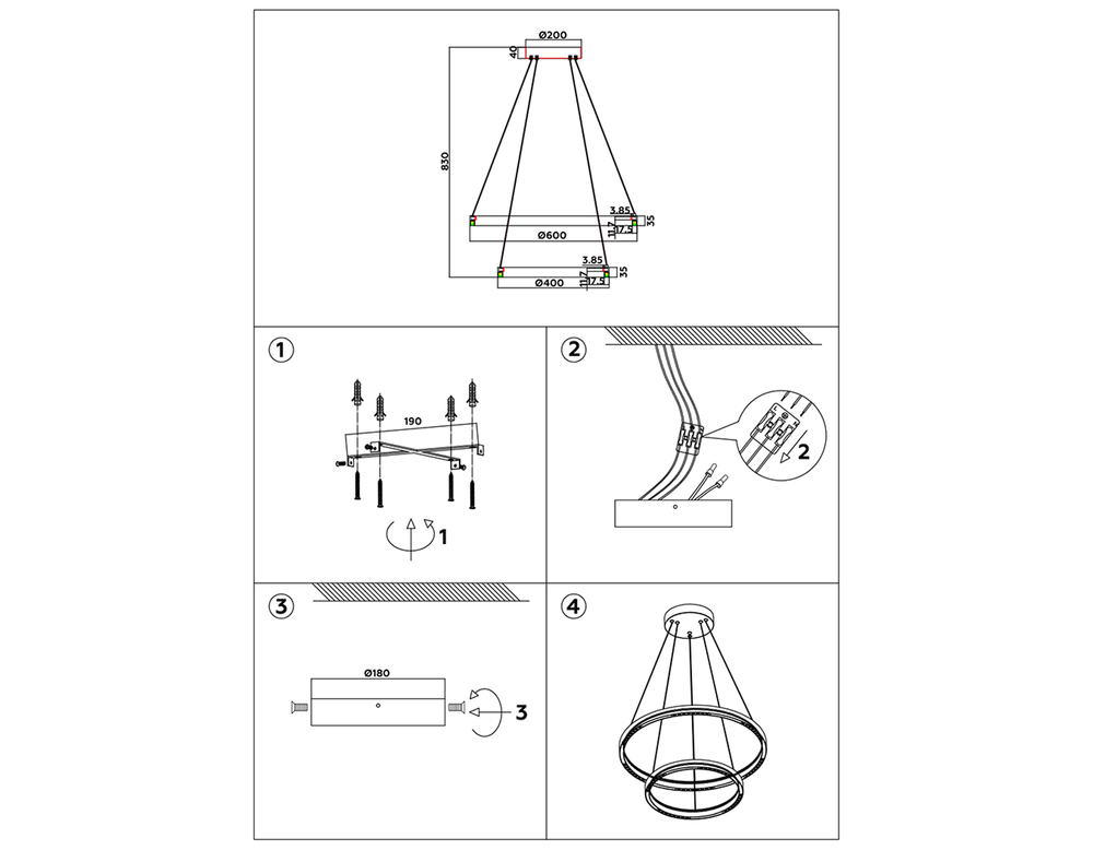 Ambrella Подвесной светодиодный светильник LineTech FL5862