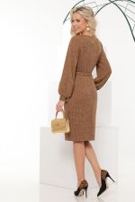 Платье коричневое трикотажное теплое DStrend (Акция)
