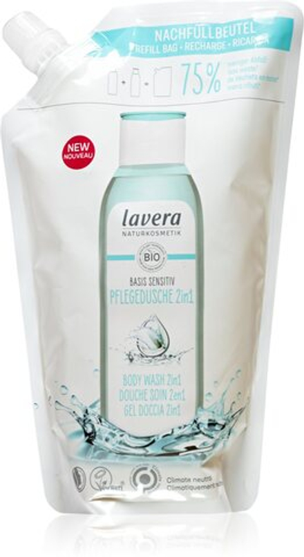 Lavera Basis Sensitiv - гель для душа для тела и волос для чувствительной кожи /  napełnienie 500  ml  / GTIN 4021457649761