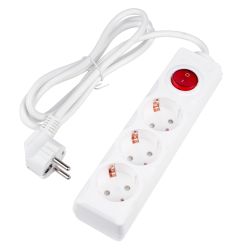 S-GCU3-1.5B WHITE Удлинитель серии Ultra. шнур 1.5м.. 3 гнезда. 16A. с-з. Белый. TM Uniel