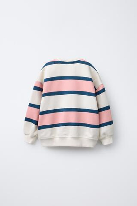 ZARA ПОЛОСАТАЯ ТОЛСТОВКА, РОЗОВЫЙ/БЕЛЫЙ