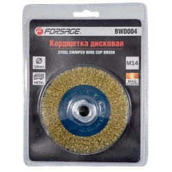 Кордщетка дисковая латунная для УШМ 100мм, в блистере Forsage F-BWD004