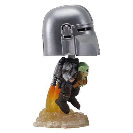 Фигурка Funko POP! Bobble Star Wars Mandalorian Mandalorian with The Child (402) 50959 / Фигурка по мотивам сериала "Мандалорец", Мандалорец с Грогу
