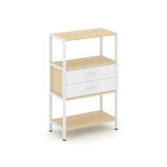 Shelf System Односекционный стеллаж трехярусный с ящиками SN.STM-312 Акация Лорка/Белый/Металл Белый